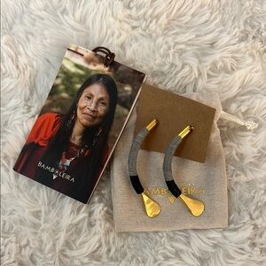 Handcrafted Gold and Black metal Women's Earrings